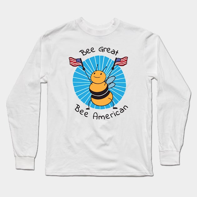 Bee Great Bee American Long Sleeve T-Shirt by The Urban Attire Co. ⭐⭐⭐⭐⭐